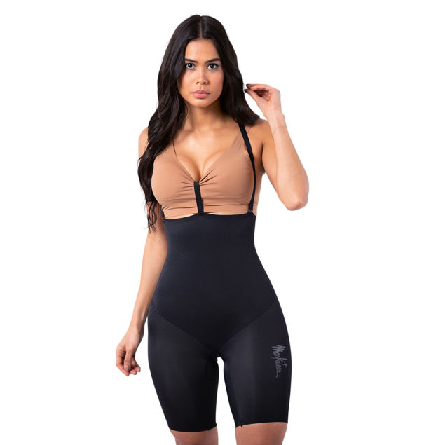 Braless full body under knee faja with sleeves and hook closure - Contour  Fajas